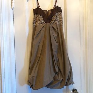 6267 Light brown cocktail dress